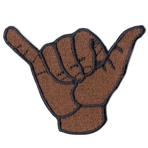 Brown Bro Hand Hang Loose Emoji Iron on Patch AD5 | Etsy