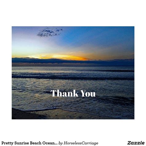 Pretty Sunrise Beach Ocean Photo Thank You Postcard | Sunrise beach ...