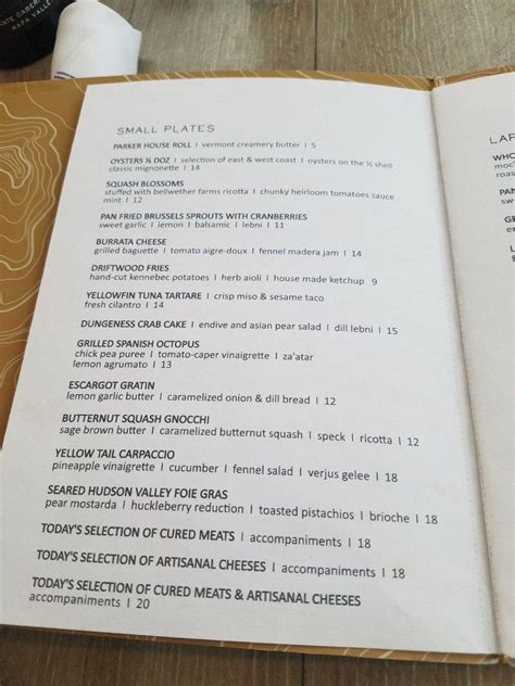 Menu at Driftwood Kitchen pub & bar, Laguna Beach