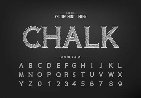 Chalk font and alphabet vector, Hand draw idea typeface letter and ...