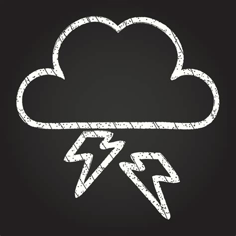 Lightning Cloud Chalk Drawing 13111656 Vector Art at Vecteezy