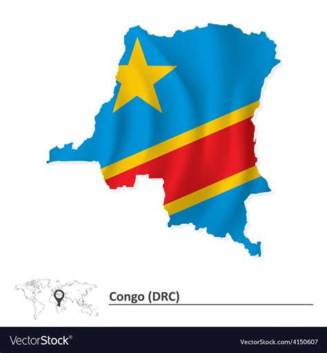 Map of democratic republic of the congo with flag Vector Image