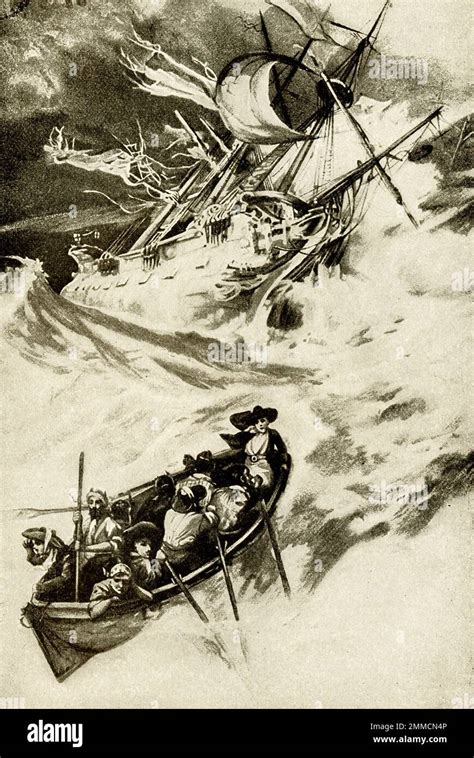 The 1917 caption reads: “Escape from the shipwreck – Robinson Crusoe ...