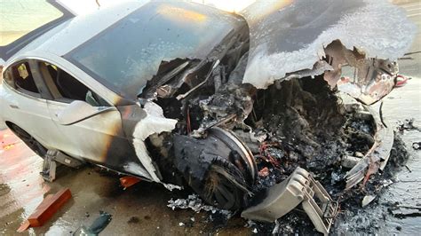 Officials said the Tesla spontaneously caught fire on a California highway