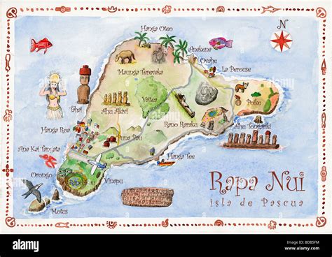 Easter Island Rapa Nui Map