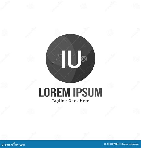 Initial IU Logo Template with Modern Frame. Minimalist IU Letter Logo ...