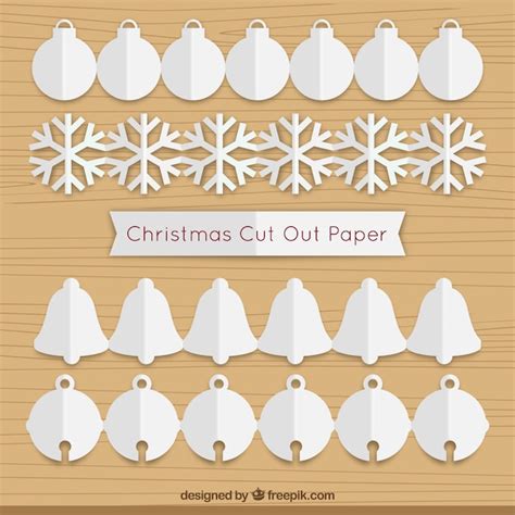 Premium Vector | Cut out christmas paper decoration