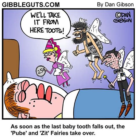 Tooth Fairy Exits | Cartoon jokes, Dental humor, Funny cartoons