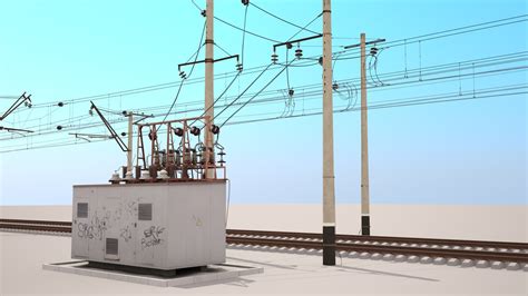 railway catenary switch box 3d max