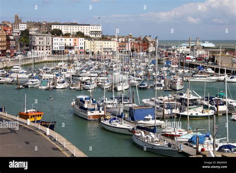 Ramsgate harbour and town seafront Stock Photo - Alamy