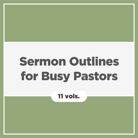 Sermon Outlines for Busy Pastors (11 vols.) | Logos Bible Software