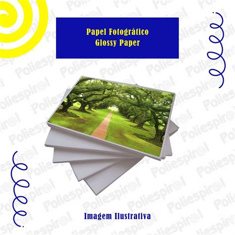 Papel Fotográfico Glossy Paper - 50 unidades - Poliespiral Produtos ...