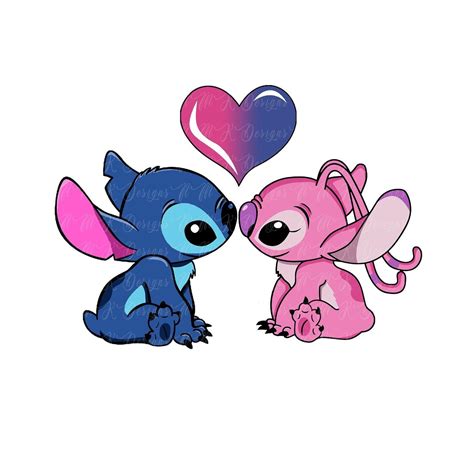 Cute Stitch Drawing Hearts - deepzwalkalone