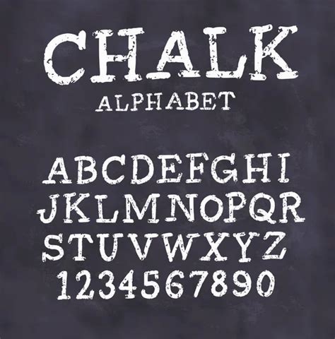 Chalk font. Handwritten alphabet letters and numbers. — Stock Vector ...