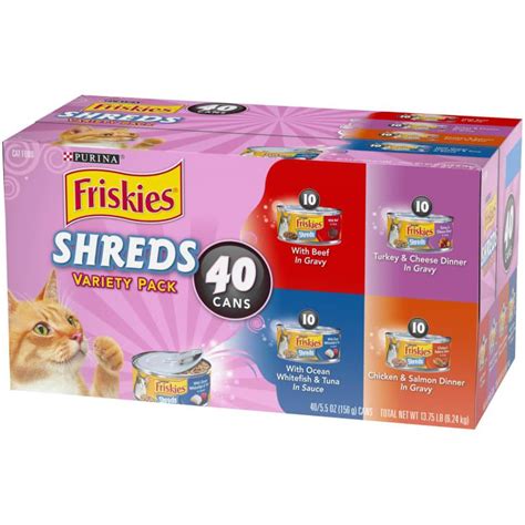 Purina Friskies Shreds Variety Pack Adult Wet Cat Food - 40 Pk by ...