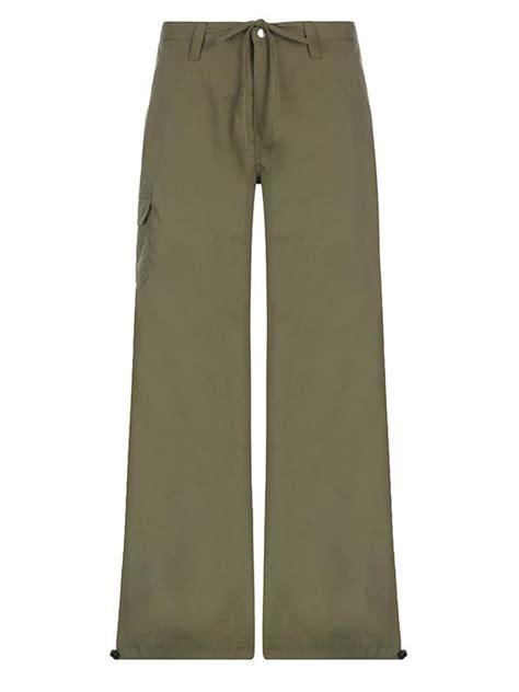 Green Cargo Pants with Straight Leg and Pockets – Razys.com