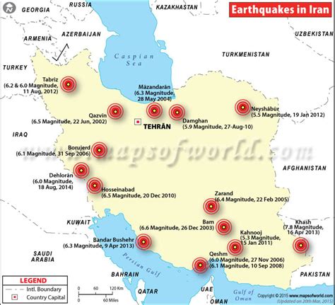 Iran Earthquake Map | Areas affected by Earthquake in Iran