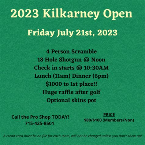 Golf Events - Kilkarney Hills Golf Club