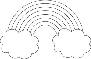 Rainbow With Clouds Outline Clip Art at Clker.com - vector clip art ...