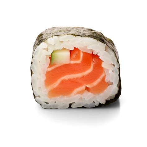 Salmon sushi roll isolated on transparent background, png 25222188 PNG