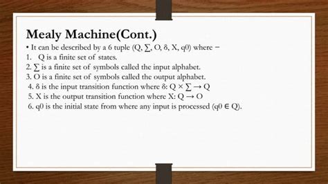 Applications of Mealy & Moore Machine | PPT