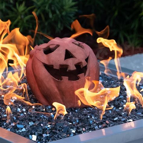 Fireproof Fire Pit Pumpkin Gas Log Halloween Decor : BBQGuys