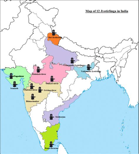 12 Jyotirlinga Map - Donica Maegan