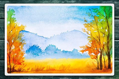 Autumn watercolor landscapes | Watercolor landscape paintings, Fall ...