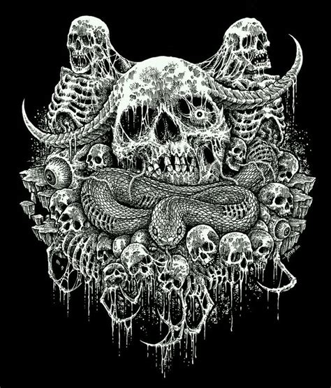 Pin on SKULL/ BONES | Black metal art, Dark art tattoo, Skull art