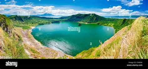 Crater lake of Taal Volcano on Taal Volcano Island, Philippines Stock ...