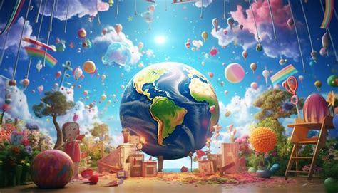 Premium AI Image | Universal Children's day poster background 3D Art ...