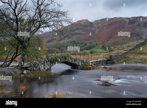 Autumn view of the Little Langdale Valley, Lake District National Park ...