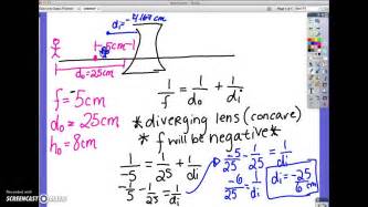 Lens Equation WS #4: Diverging Lens - YouTube