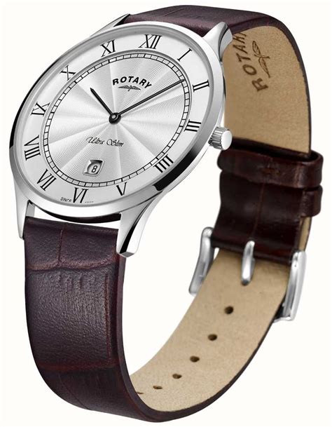 Rotary Mens Ultra Slim Brown Leather Strap Watch GS08300/01 - First ...