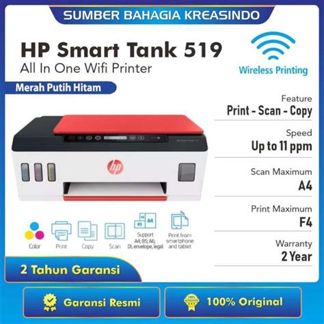 Promo Printer HP Smart Tank 519 Wireless All in One Diskon 18% di ...