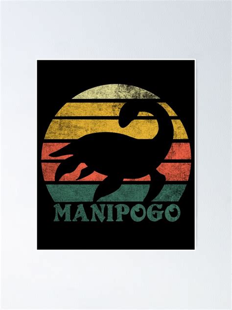 "Vintage Retro Manipogo Lake Manitoba Monster Graphic" Poster by ...