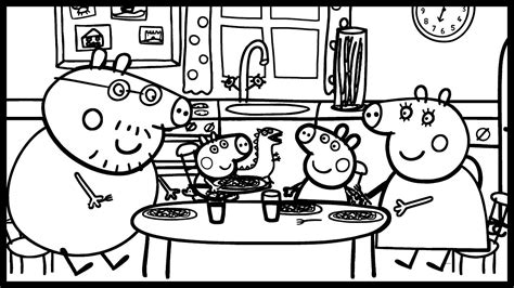 Delicious Spaghetti for the Family | Peppa Pig Coloring Page - Learn ...