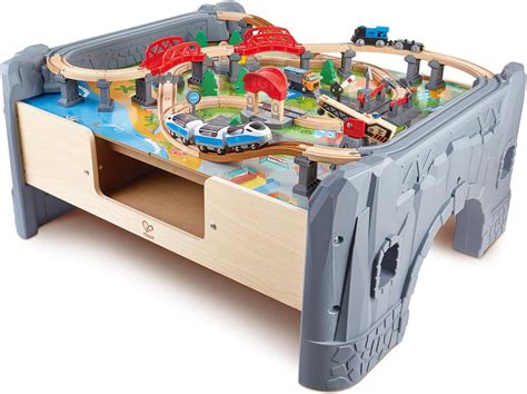 Amazon.com: Hape E3766 70 Piece Railway Train Table and Set Toy with ...