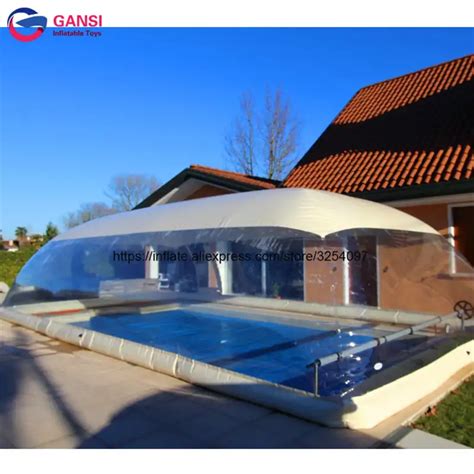 Inground winter swimming pool pvc inflatable transparent pool dome ...