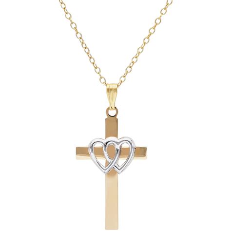 Brilliance Fine Jewelry - Brilliance Fine Jewelry Cross Double Hearts ...