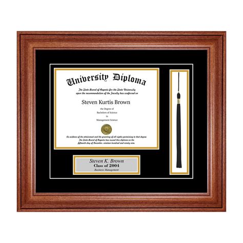 Personalized Diploma Frame with Tassel and Double Matting for 16" x 12 ...