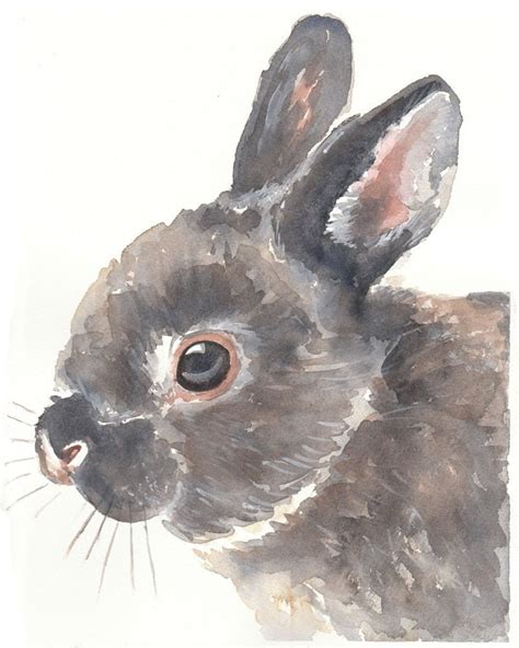 SALE ORIGINAL Bunny Rabbit Watercolor Painting by WaterInMyPaint