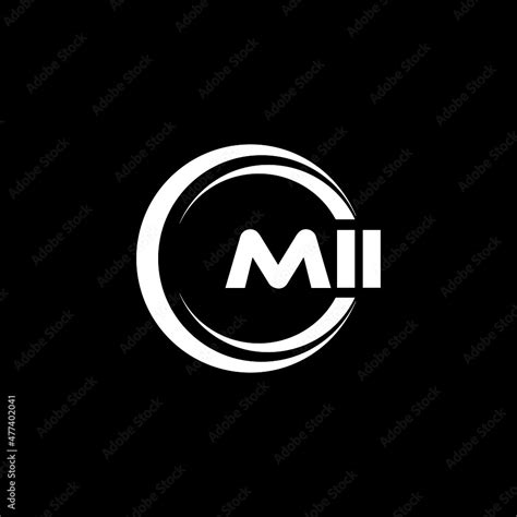 MII letter logo design with black background in illustrator, vector ...