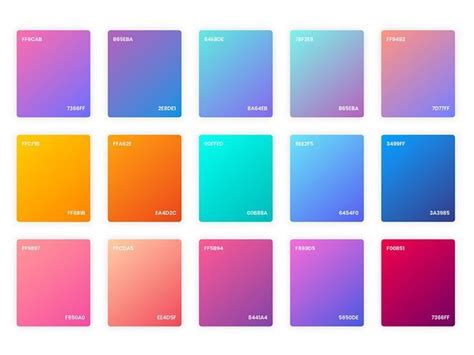 Adobe XD gradient examples. #color #colorpalette #colorinspiration # ...