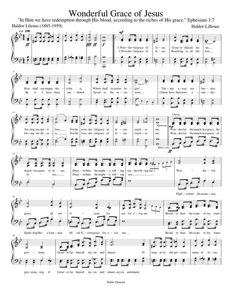 Wonderful Grace of Jesus Sheet music for Piano (Solo) | Musescore.com