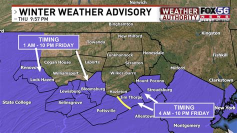 Winter Weather Advisory for parts of central & northeast PA for Friday ...