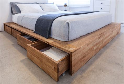 storage bed bedroom drawers on rollers | Diy platform bed, Bed storage ...