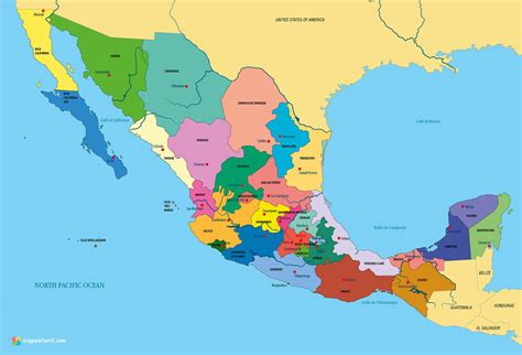 estación de televisión Sandalias Regularidad mapa de mexico con nombres ...