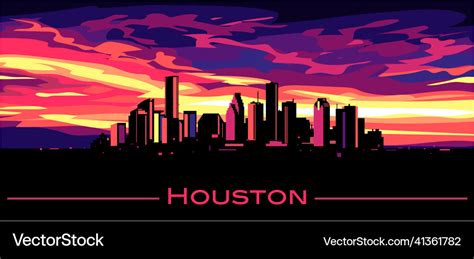 Houston skyline Royalty Free Vector Image - VectorStock