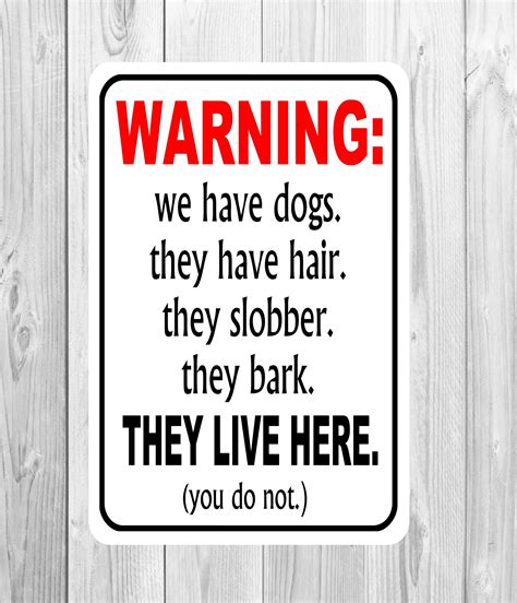 Metal warning Dogs sign Funny warning dogs sign 'Warning | Etsy | Funny ...